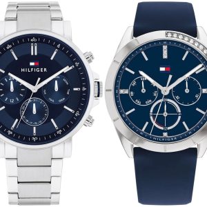 Pack couple Tommy Hilfiger deux montres assorties 1782389 + 1710588 Belvani Maroc – vue alternative homme à gauche