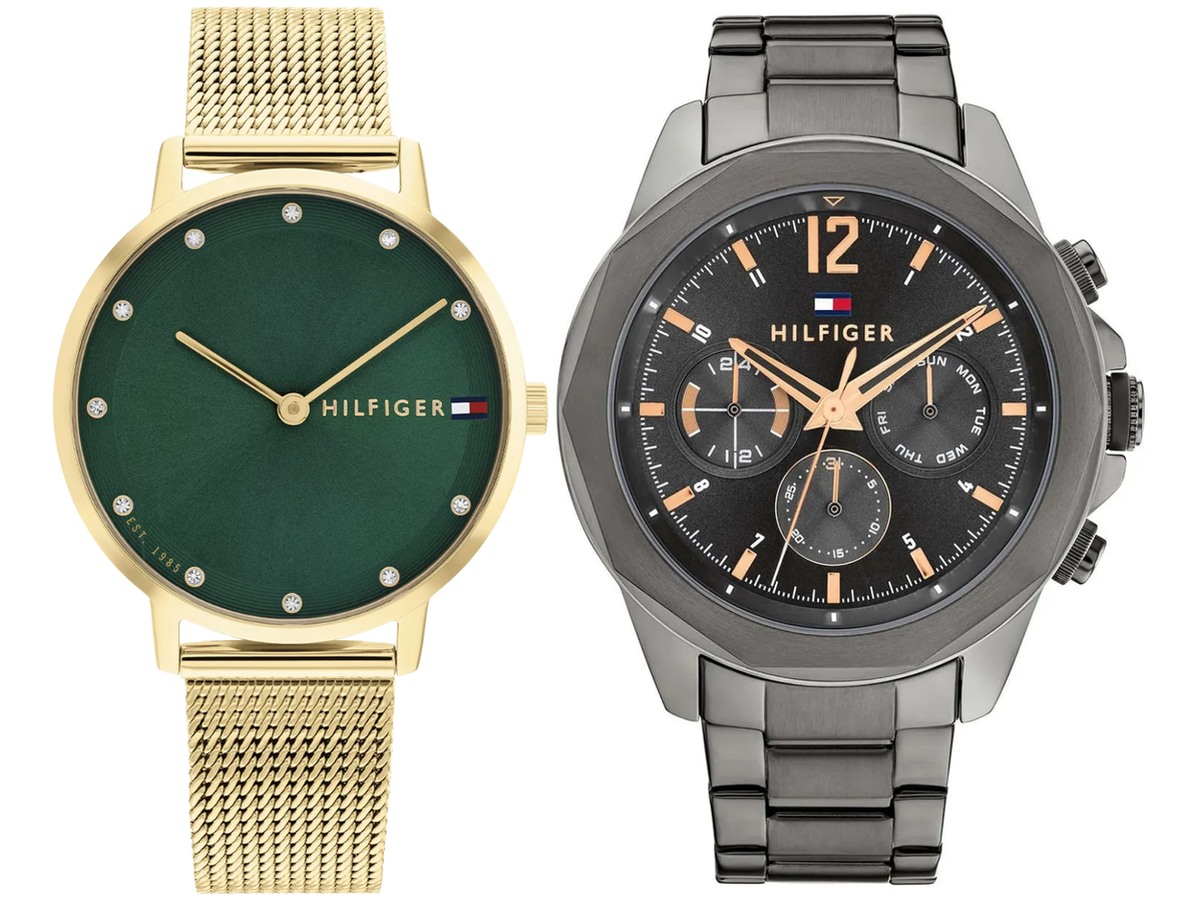 Pack Couple Tommy Hilfiger – Femme Pippa – Acier Inoxydable + 1792061 – Montre Homme Lars No – photo 1 Pack couple Tommy Hilfiger deux montres assorties Femme + 1792061 Belvani Maroc – les deux montres côte à côte