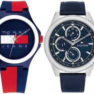 Pack couple Tommy Hilfiger deux montres assorties 1720025 + 1514245 Belvani Maroc – les deux montres côte à côte