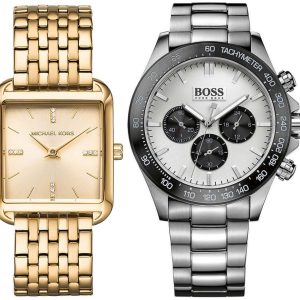 Pack couple Michael Kors deux montres assorties MK4377 + 1512964 Belvani Maroc – les deux montres côte à côte
