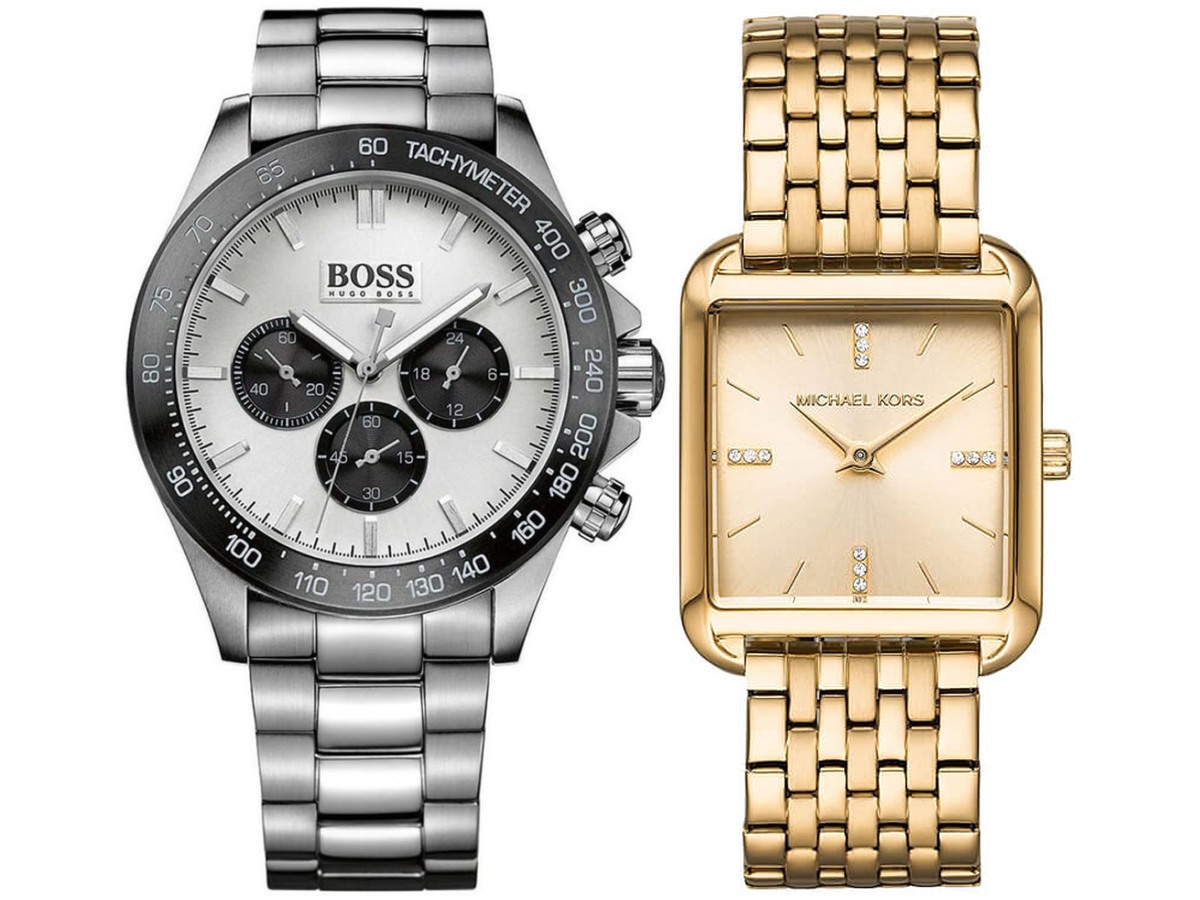 Pack Couple Michael Kors argent – MK4377 + 1512964 – photo 2 Pack couple Michael Kors deux montres assorties MK4377 + 1512964 Belvani Maroc – vue alternative homme à gauche