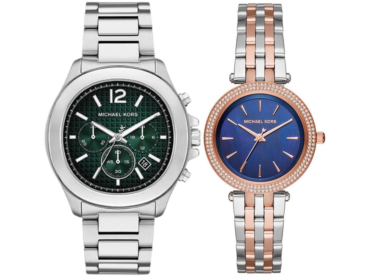 Pack Couple Michael Kors argent – MK3880 + MK9191 – photo 2 Pack couple Michael Kors deux montres assorties MK3880 + MK9191 Belvani Maroc – vue alternative homme à gauche