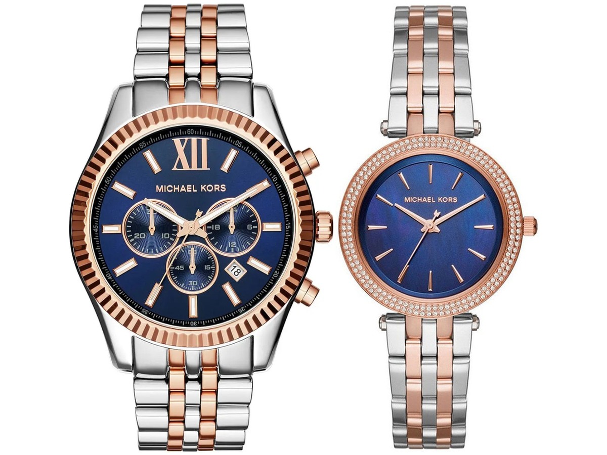 Pack Couple Michael Kors bleu – MK3651 + MK8412 – photo 2 Pack couple Michael Kors deux montres assorties MK3651 + MK8412 Belvani Maroc – vue alternative homme à gauche