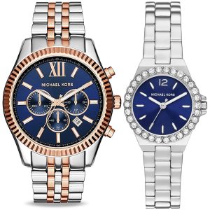 Pack couple Michael Kors deux montres assorties MK7397 + MK8412 Belvani Maroc – vue alternative homme à gauche