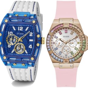 Pack couple Guess deux montres assorties GW0541L2 + GW0499G6 Belvani Maroc – vue alternative homme à gauche