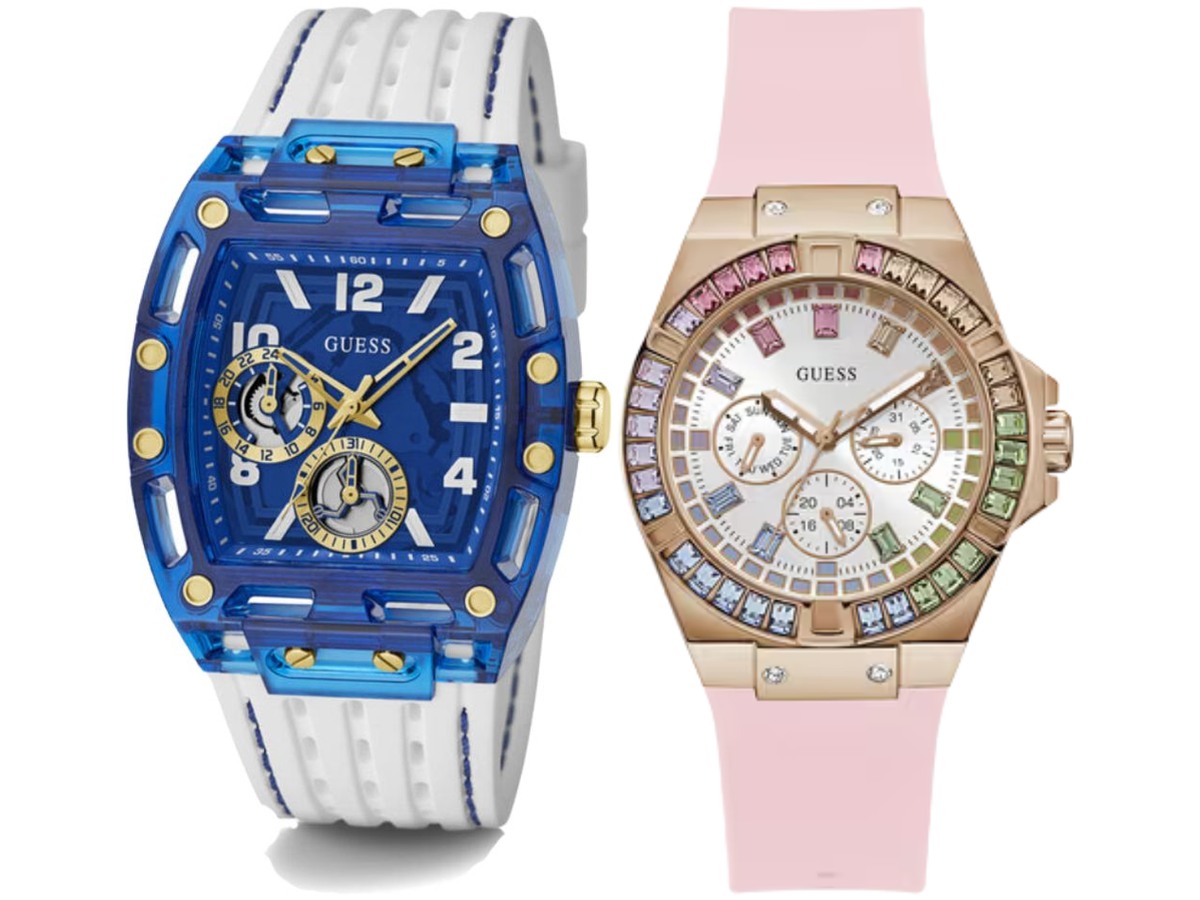 Pack Couple Guess blanc – GW0541L2 + GW0499G6 – photo 2 Pack couple Guess deux montres assorties GW0541L2 + GW0499G6 Belvani Maroc – vue alternative homme à gauche