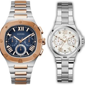 Pack couple Guess deux montres assorties Femme + Homme Belvani Maroc – vue alternative homme à gauche