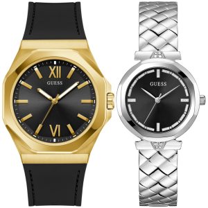 Pack couple Guess deux montres assorties GW0613L1 + GW0850G2 Belvani Maroc – vue alternative homme à gauche