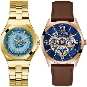 Pack couple Guess deux montres assorties GW0551L2 + GW0389G3 Belvani Maroc – les deux montres côte à côte