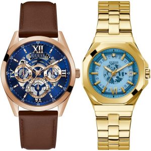 Pack couple Guess deux montres assorties GW0551L2 + GW0389G3 Belvani Maroc – vue alternative homme à gauche