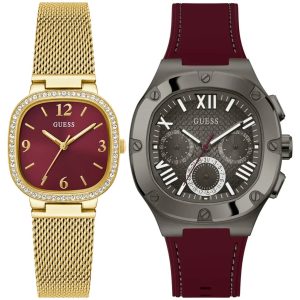 Pack couple Guess deux montres assorties GW0354L4 + GW0571G4 Belvani Maroc – les deux montres côte à côte