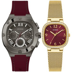 Pack couple Guess deux montres assorties GW0354L4 + GW0571G4 Belvani Maroc – vue alternative homme à gauche