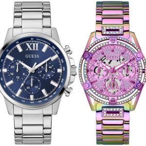 Pack couple Guess deux montres assorties GW0464L4 + Homme Belvani Maroc – vue alternative homme à gauche