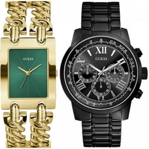 Pack couple Guess deux montres assorties Femme + 1514223 Belvani Maroc – les deux montres côte à côte