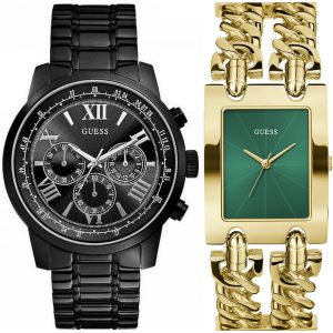 Pack couple Guess deux montres assorties Femme + 1514223 Belvani Maroc – vue alternative homme à gauche